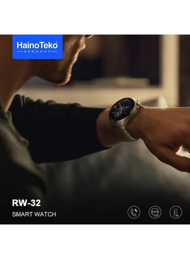 هينو تيكو ساعه Haino Teko RW-32 Watch 4 pro الذكيه بشاشه AMOLED منحنيه وكبيرة بالوان زاهيه , مقاومه للماء,بطاريه قويه , 3 احزمه مرفقين باشكال مختلفه - Image 3