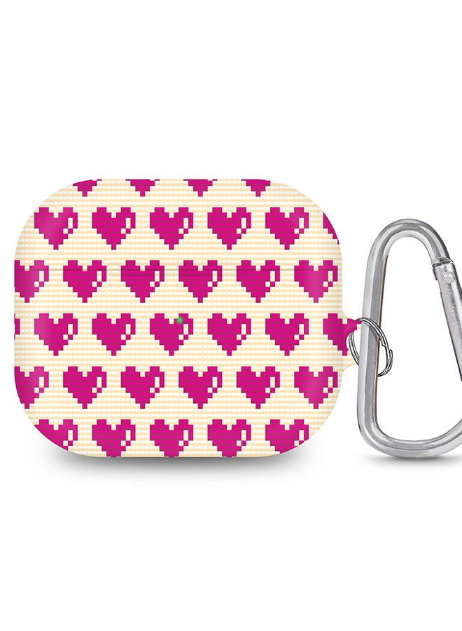 Stylizedd StylePods Case for Airpods 3rd Gen Case With Anti-Lost Keychain - Pixel Hearts - Image 1
