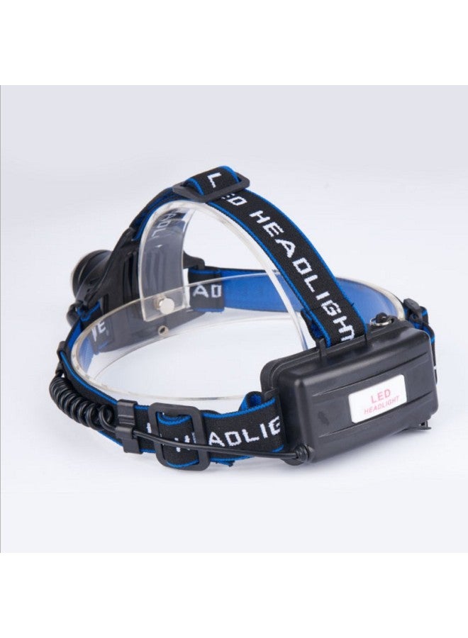 Loquat Outdoor Camping Telescopic Zoom Headlight Three-gear LEDT6 Charging Focusing Light Head-mounted Fishing Mountaineering Headlight-Color:T6 Single Headlight (induction Model) +2*18650 Battery + DC Dir - Image 4