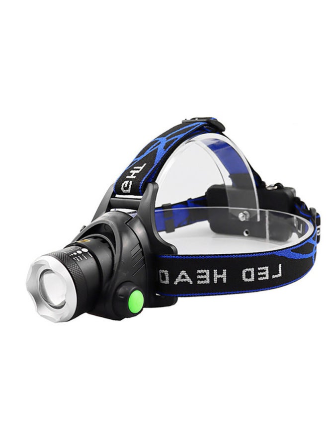 Loquat Outdoor Camping Telescopic Zoom Headlight Three-gear LEDT6 Charging Focusing Light Head-mounted Fishing Mountaineering Headlight-Color:T6 Single Headlight (induction Model) +2*18650 Battery + DC Dir - Image 5
