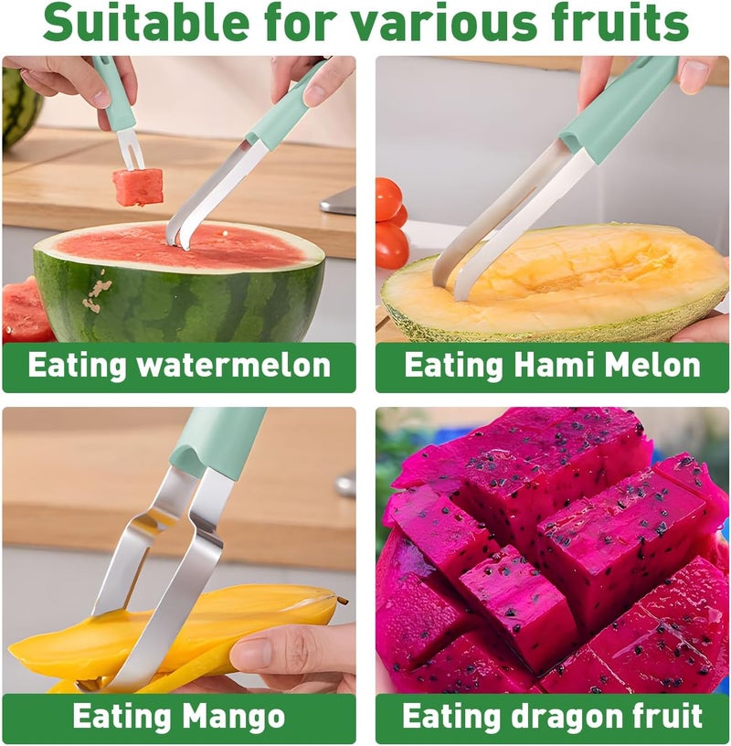 Banyaa Watermelon Cutter - 3-in-1 Fork Slicer & Popsicle Maker, Multi Melon Cutter for Camping & Kitchen (Green) - Image 3