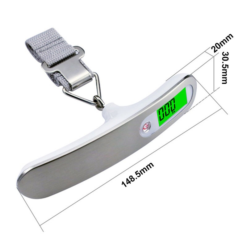 Digital Luggage Scale 110lb/50kg Capacity - High Sensitive Measurement White Portable Scale with LCD Backlit Screen & Premium ABS Stainless Steel for Travelers - Image 5