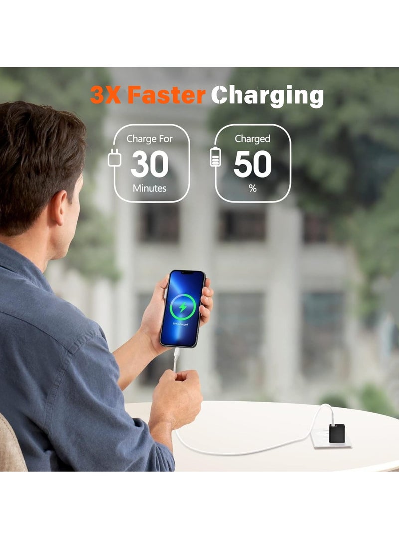 ثريككس شاحن  USB C بقوة 35 وات، شاحن حائط سريع ثنائي المنفذ من GaN، محول طاقة PD لهاتف iPhone 16-12، وGalaxy S24-S10، وPixel 9-6، وMacBook Air M1/M، ومقبس حائط USB C صغير الحجم، ومحول شحن سريع - Image 3