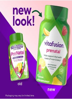 Vitafusion Prenatal Gummy Vitamins, Raspberry Lemonade Flavored, Pregnancy Vitamins For Women, With Folate And Dha, America’S Number 1 Gummy Vitamin Brand, 45 Day Supply, 90 Count (Pack Of 1)  - Image 2