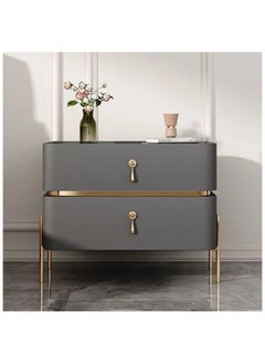 AWD Bedside Table, Solid Wood with Iron Metal Legs Nightstand Table, Side Table for Bedroom  - Image 1