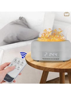 Mi VAZA Essential Oil Diffuser, Flame Aroma Diffuser With Bluetooth Speaker And Clock, Durable Long Lasting Aromatherapy Diffuser, Portable Silent Room Diffusers For Home Office, (Grey And White)  - Image 2