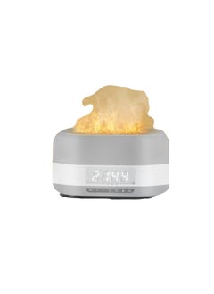 Mi VAZA Essential Oil Diffuser, Flame Aroma Diffuser With Bluetooth Speaker And Clock, Durable Long Lasting Aromatherapy Diffuser, Portable Silent Room Diffusers For Home Office, (Grey And White)  - Image 1