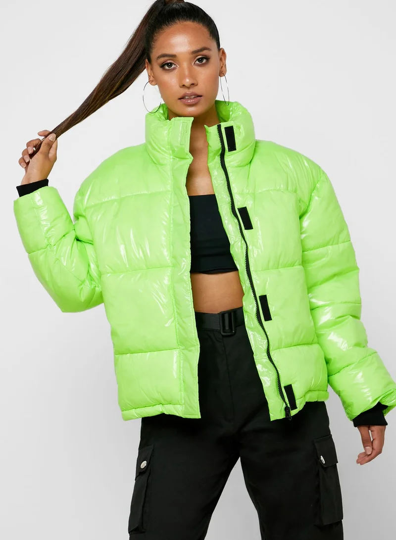 Missguided Puffer High Neck Jacket