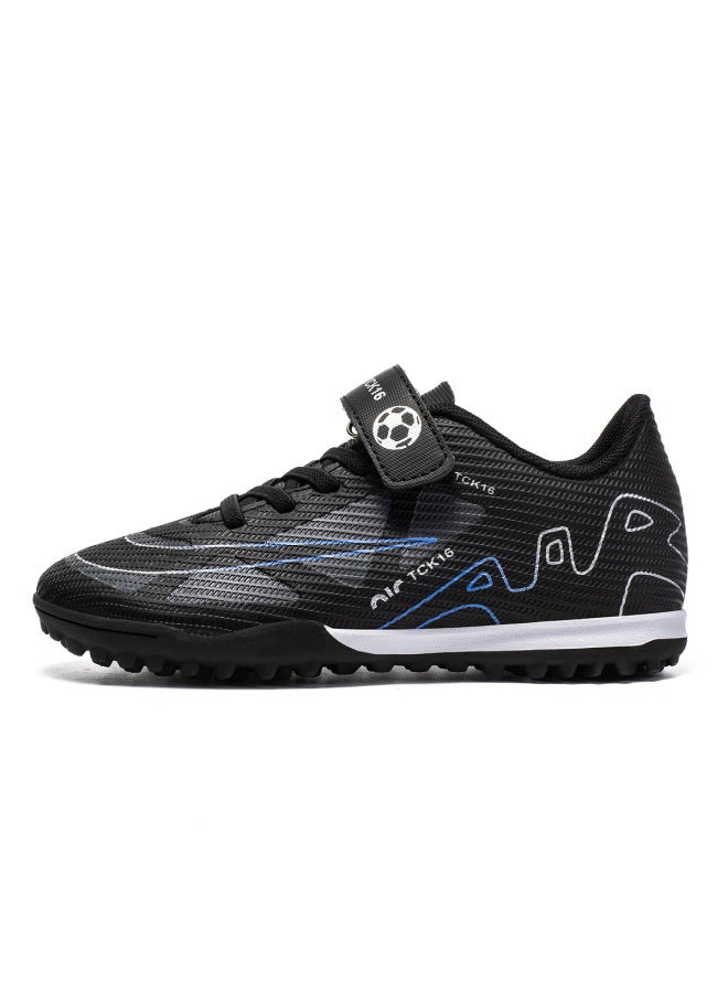 Dzg2506tf Broken Nails Black 6-12 Years Old Professional Football Shoes Children Tf Broken Nail Shoes Velcro Primary And Secondary School Boys Girls Children Training Shoes