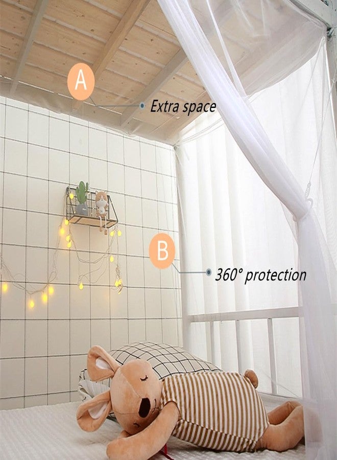 Eimilaly 8-Corner Bed Canopy Curtains for Girls, Boys, Dormitory, Loft Beds & Outdoor Camping, Fits 1.8M Single Bed - Pink - Image 5