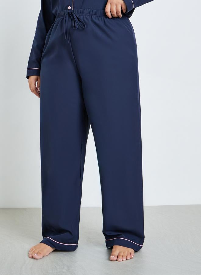 ستايلي طقم بيجاما بقميص كحلي بمقاسات كبيرة - Image 4