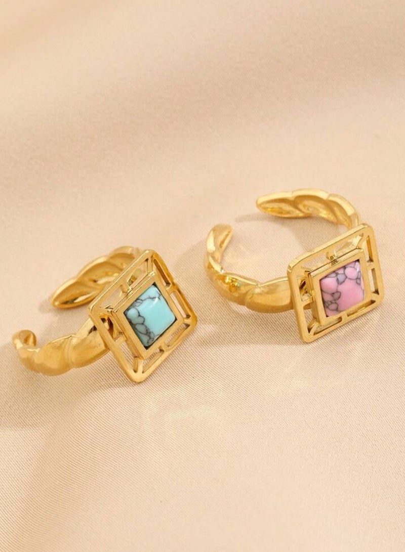 NEW STYLE 2pcs Of Elegant & High Quality Stainless Steel Rings For Women One Size - Image 2