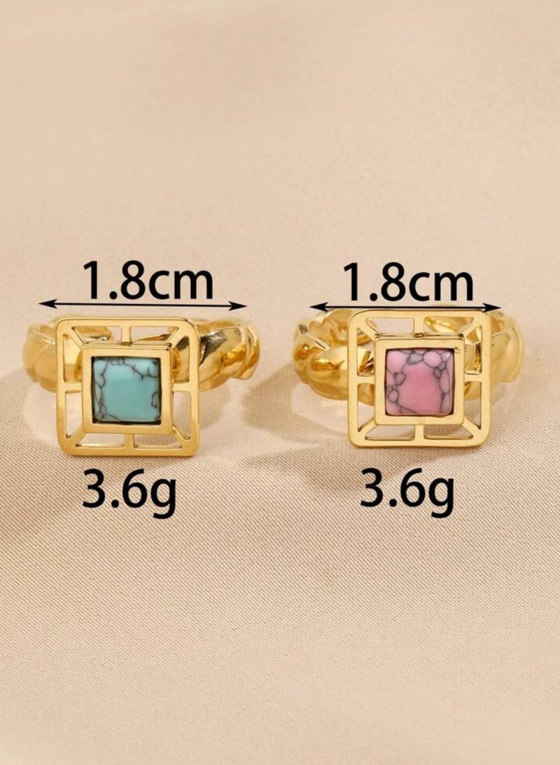 NEW STYLE 2pcs Of Elegant & High Quality Stainless Steel Rings For Women One Size - Image 3
