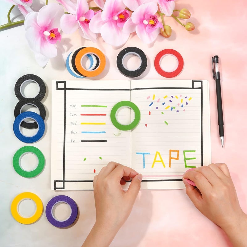 JCZD 12 Rolls 1/8 Whiteboard Tape Line, 3mm Thin Tape for Dry Erase Board, Pinstriping Tape, Draping Tape, Chart Tape for White Board Accessories DIY Art Crafts (Black-12 Rolls) - Image 3