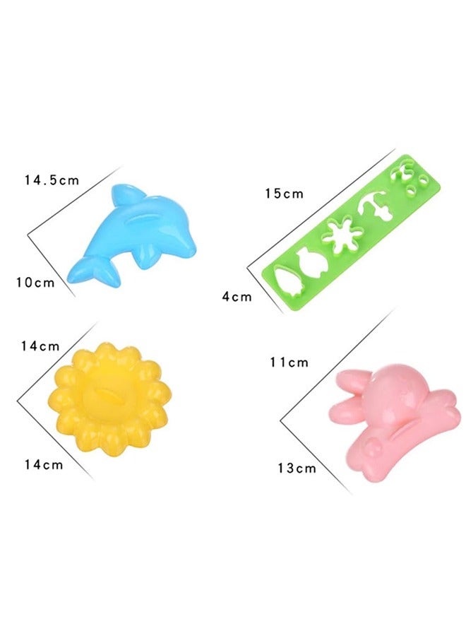 4 PCS Rice Mold Cartoon Dolphin Rabbit Sun Sushi Maker Mould  Accessories DIY Kitchen Tools - Image 2
