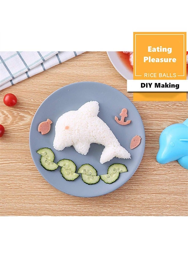 4 PCS Rice Mold Cartoon Dolphin Rabbit Sun Sushi Maker Mould  Accessories DIY Kitchen Tools - Image 4