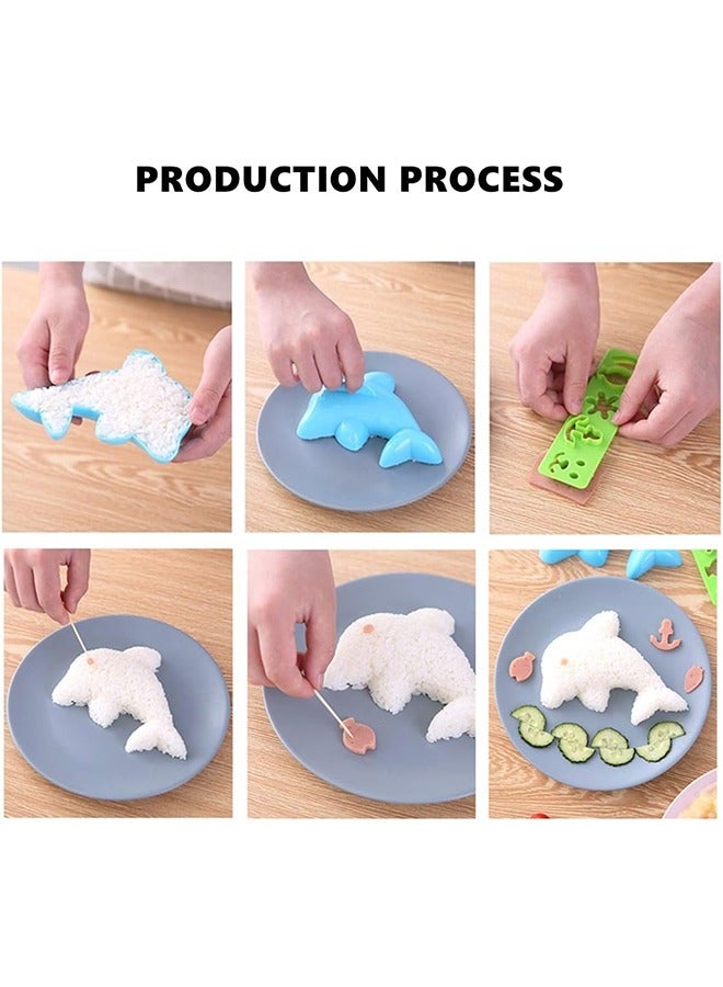 4 PCS Rice Mold Cartoon Dolphin Rabbit Sun Sushi Maker Mould  Accessories DIY Kitchen Tools - Image 5