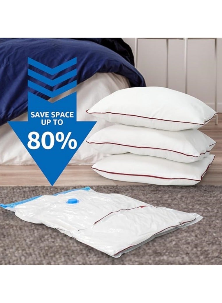 SAHHAHOME 6 Pcs Vacuum Storage Bags with Hand Pump – Reusable Space Saver Compression Bags for Clothes, Bedding, Blankets, and Travel - Image 4