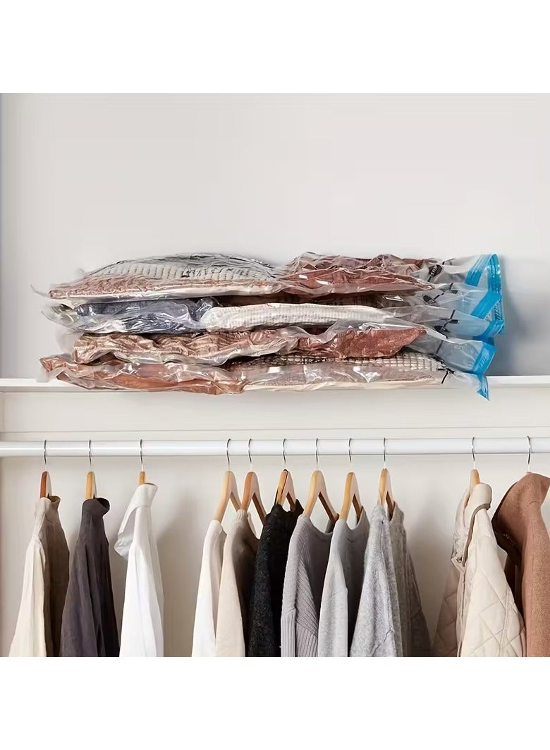 SAHHAHOME 6 Pcs Vacuum Storage Bags with Hand Pump – Reusable Space Saver Compression Bags for Clothes, Bedding, Blankets, and Travel - Image 3