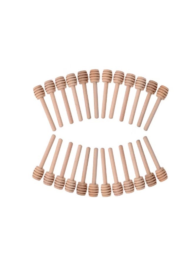 24-Piece Mini Wood Honey Dipper Sticks - Image 1