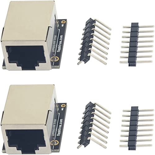 whiteeeen 2pcs RJ45 Breakout Board 8P8C Jack Ethernet Connector with 8Pin 2 Type Pin Headers (Straight and Right Angel) - Image 1