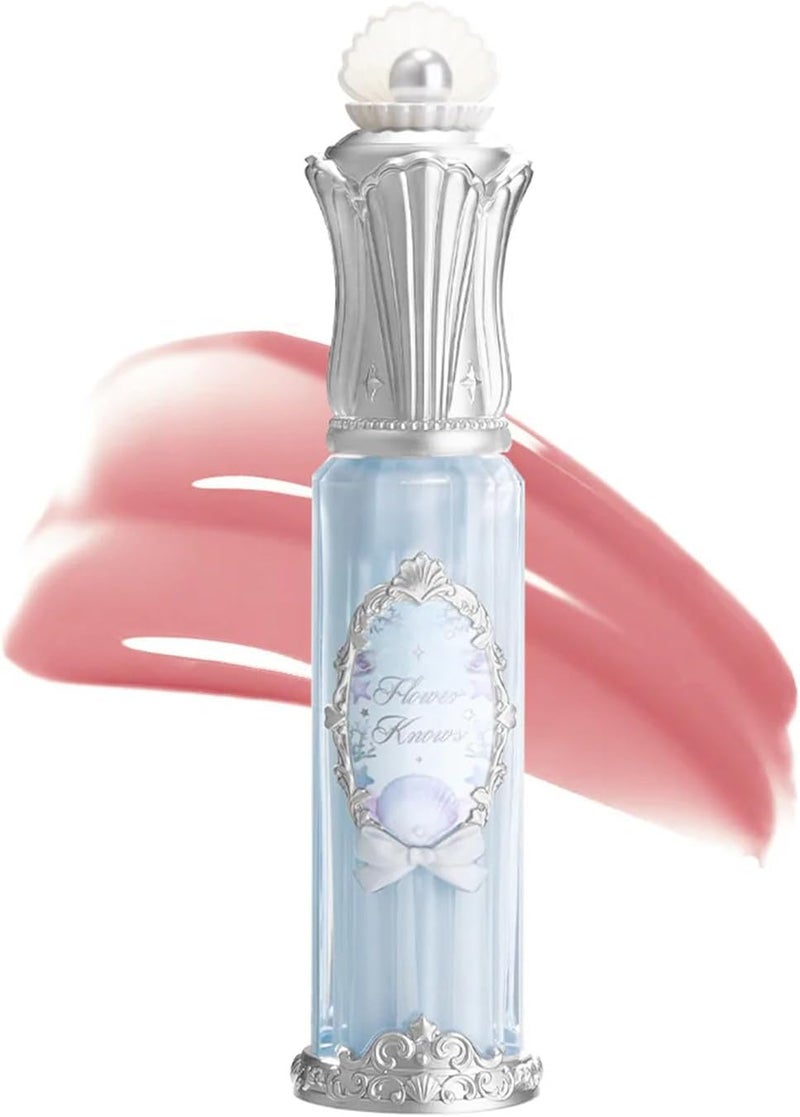 Flower Knows Shell's Jewel Nourishing Shimmer Lip Glaze - Moonlight Shimmer, Lip Oil Care & Juicy Shine, All-Day Hydration, Soft & Glistening Lips (P04 Seafoam Glow, 4.8ml) - Image 1