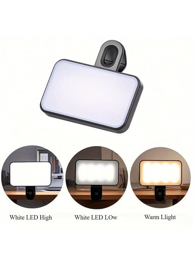 1 Pack Mini Clip On Fill Light Adjustable Color Temperature Brightness USB Rechargeable For Video Selfie Live Streaming - Image 4