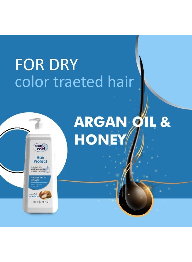 كول اند كول شامبو لحماية الشعر بزيت الأرغان والعسل 1 لتر - Image 4