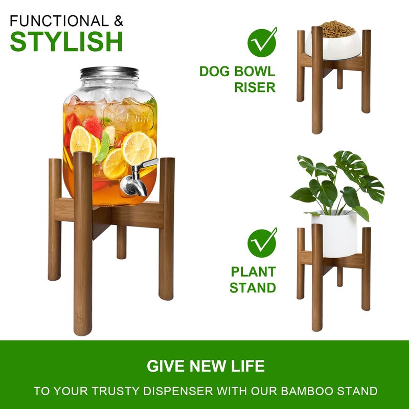 MinBoo Adjustable Drink Dispenser Holder (6-11 Inch), Water Dispenser Stand - Fit Beverage Dispenser, 1-2 Gallon Glass Water Jar, 3-5 Gallon Water Jug Container, Water Filter Bottle, Water Crock Dispenser - Image 4