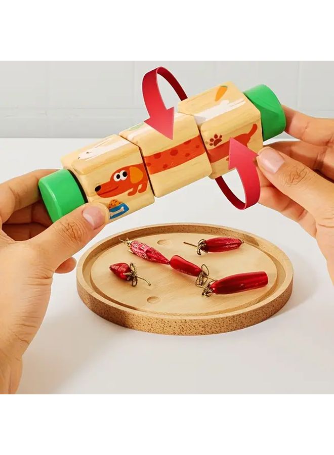 Caterpillar Wooden Rotating Puzzle Blocks For Early Education And Cognitive Development - Image 4