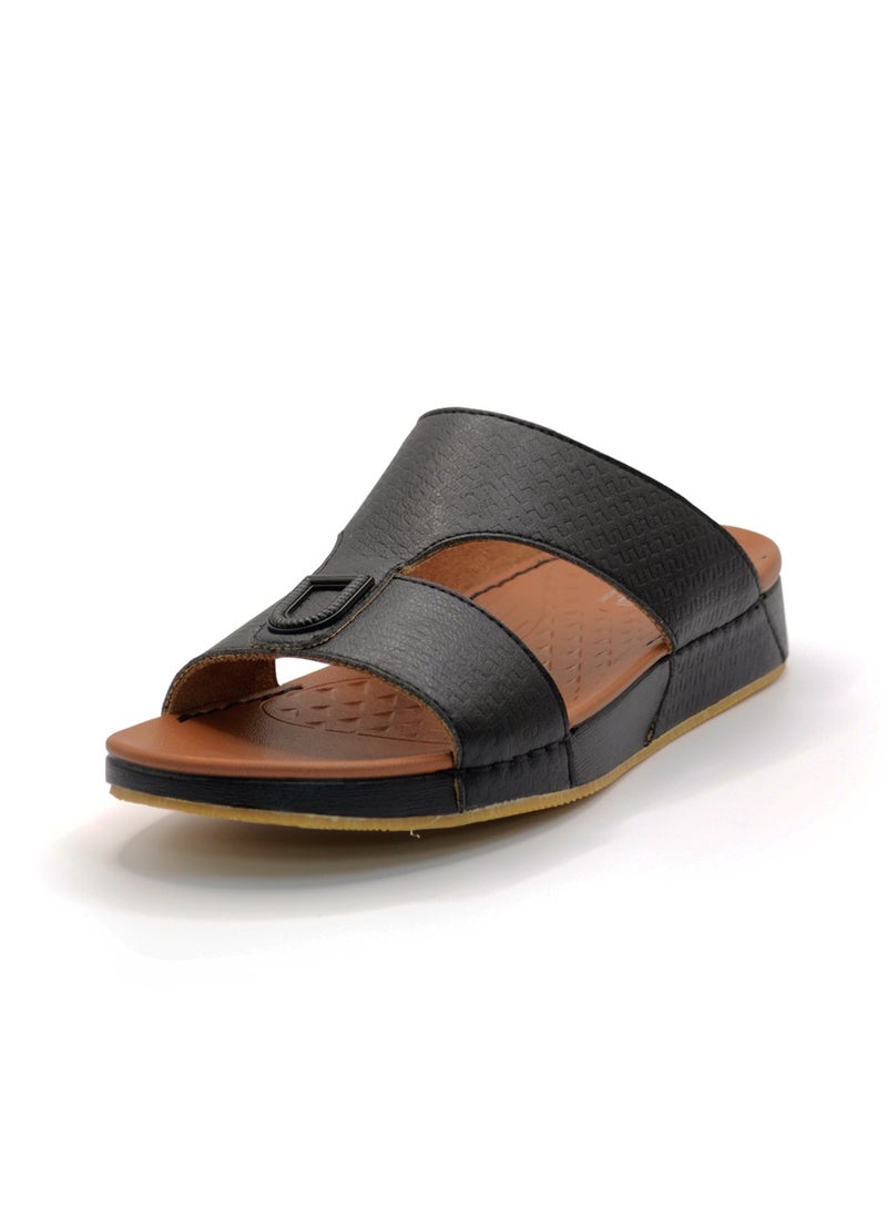 AL BAAZ - Al Baaz Black Arabic Sandals for Men - Traditional Leather Men Sandals - Image 1