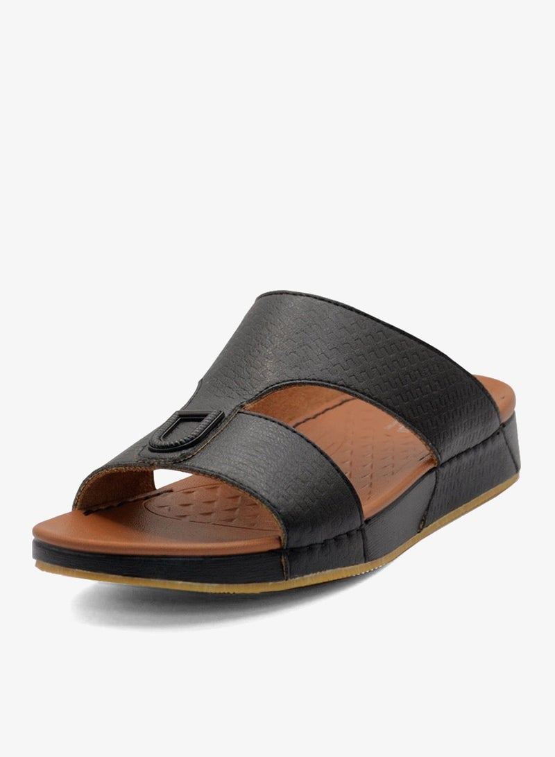 Al Baaz Black Arabic Sandals for Men - Traditional Leather Men Sandals - Image 1