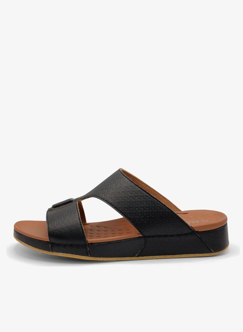 Al Baaz Black Arabic Sandals for Men - Traditional Leather Men Sandals - Image 2