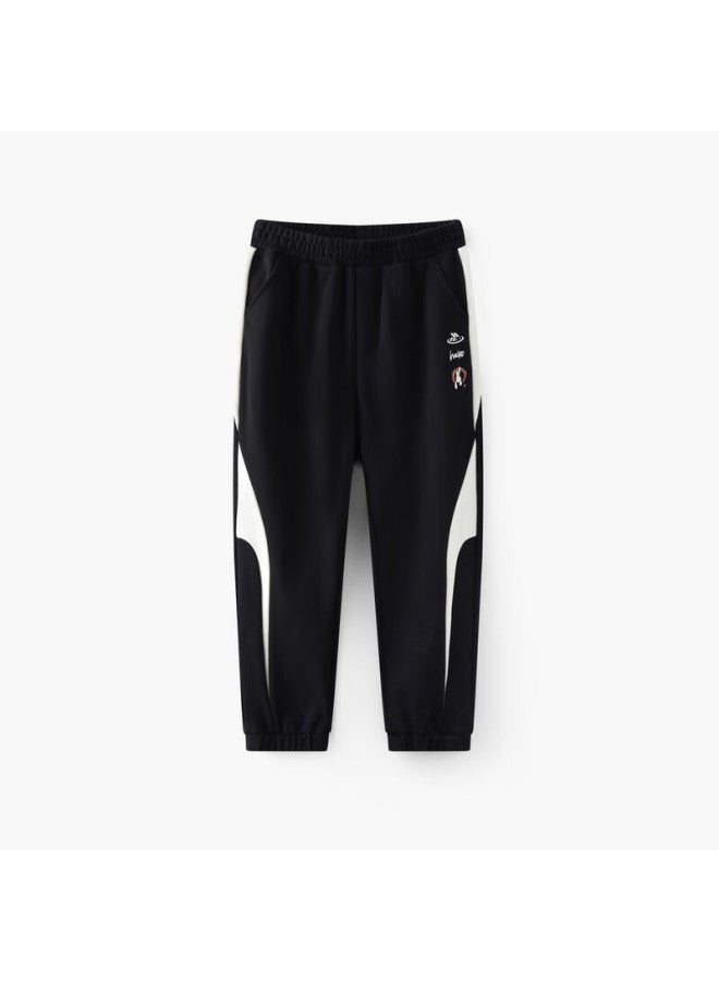 Mqd Boys' Knitted Pants, Spring And Autumn Style, Sports Casual Trousers, Black, Size 130 - Image 4