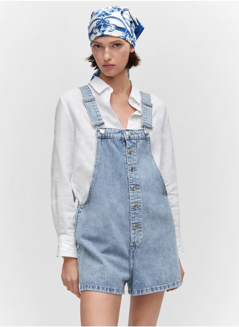 MANGO - Button Detail Dungaree - Image 1