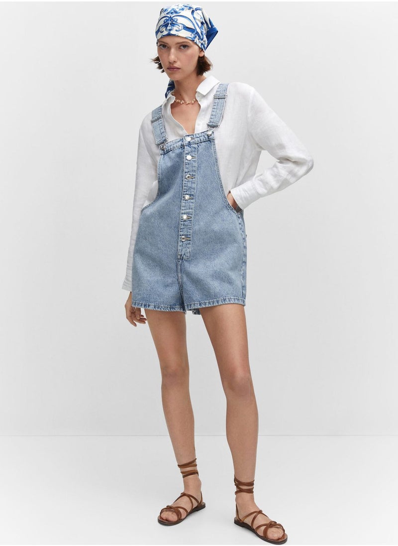 MANGO - Button Detail Dungaree - Image 1