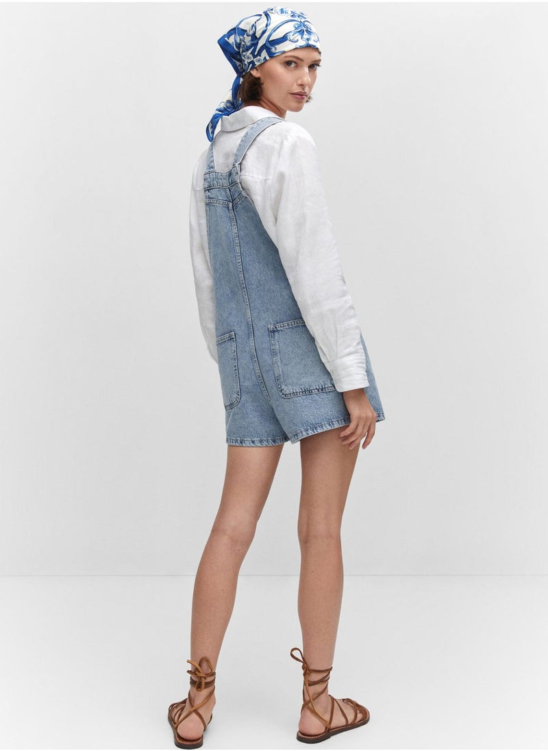 MANGO - Button Detail Dungaree - Image 1