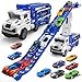 Garbo Star Transport Truck Toys for 3 4 5 6 7 Years Old BoysToys Cars Track Set Transporter Trucks with 12 DieCast Car Toys 2 Race catapults DualTrack ModelToddler Car Toy Set for Kids Boys Girls - Image 2