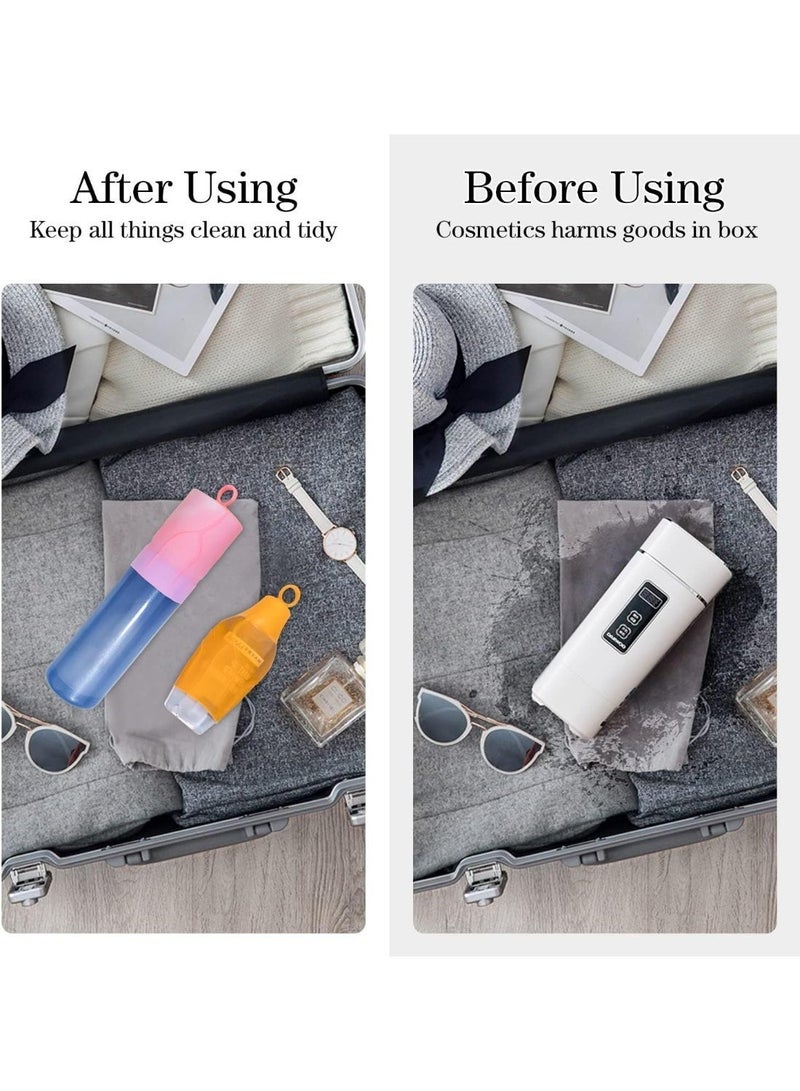8 Pack Elastic Sleeves for Leak Proofing Travel, Portable Leak Locks Toiletries, Reusable Travel Bottles Leak Proof Silicone Sleeve Covers for Travel Container in Luggage Toiletries Accessory - Image 3