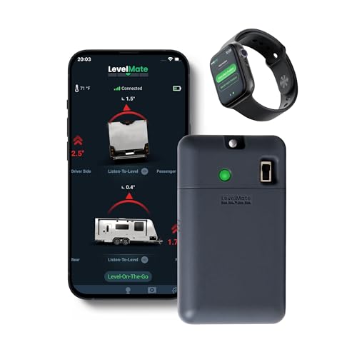 LogicBlue Technology LevelMateMAX Wireless RV Leveling System Bluetooth Leveler for Campers MustHave Accessory for Travel Trailers Effortless Setup for Phones with App
