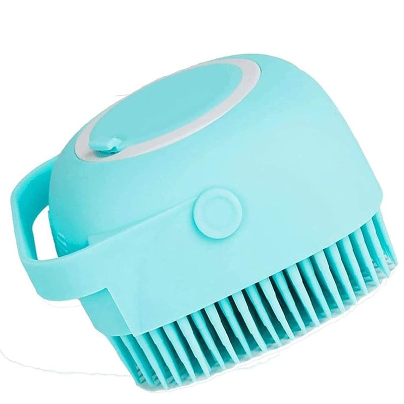 BELAYA Pet Grooming Kit with Silicone Massage Brush and Cleaning Gloves, Turquoise and Blue - Image 5