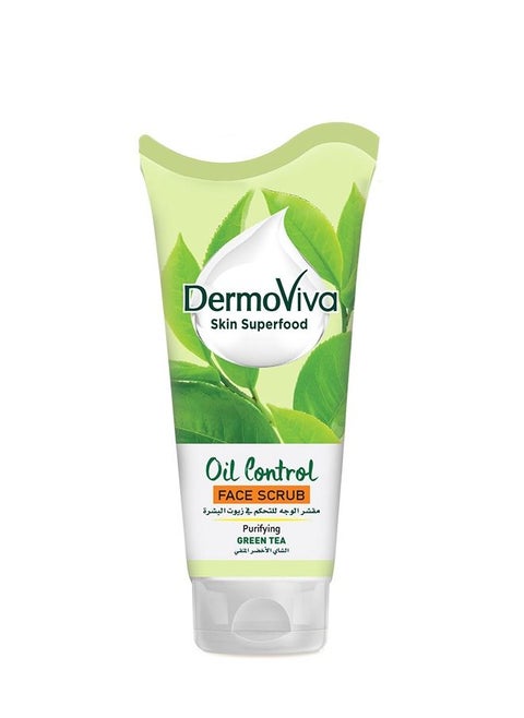 Dermoviva Oil Control Face Scrub Purifying Green Tea | Detoxifying Properties | Helps Maintain the Oil Balance of Your Skin -150ml