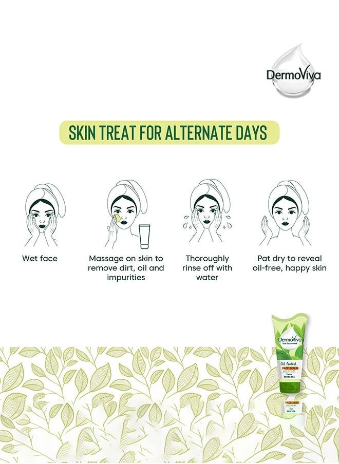 DermoViva - Dermoviva Oil Control Face Scrub Purifying Green Tea | Detoxifying Properties | Helps Maintain the Oil Balance of Your Skin -150ml - Image 1