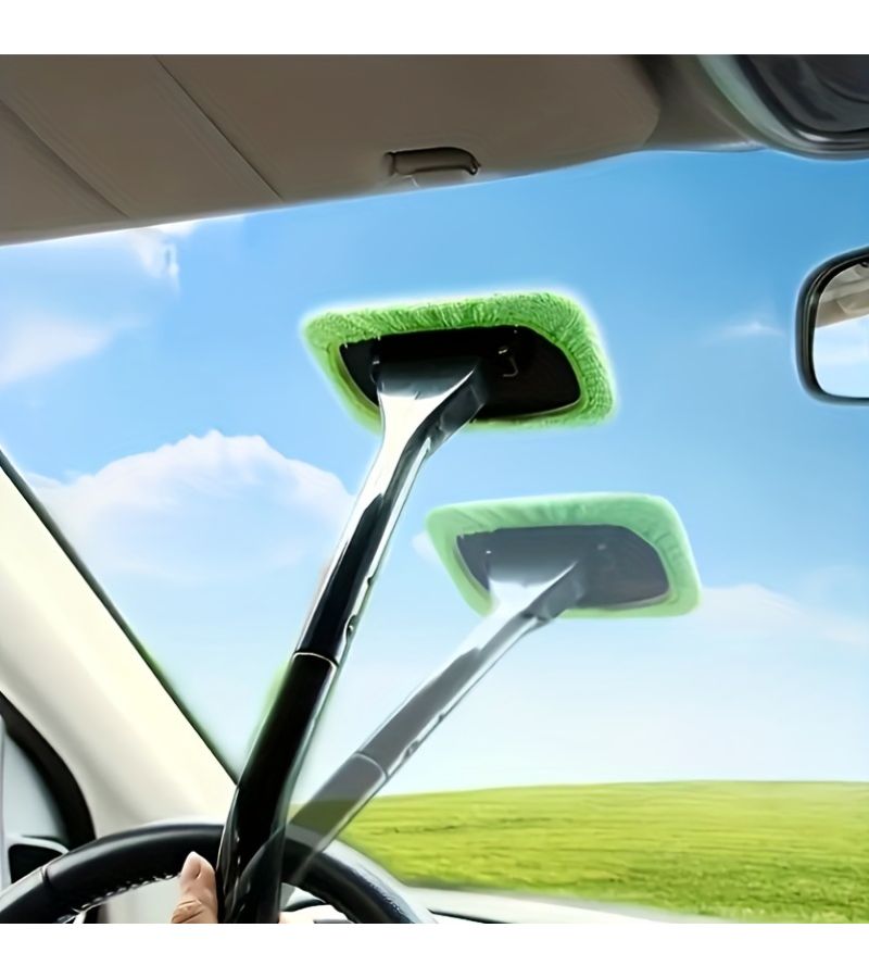 Green Car Windshield Dust Removal Brush Anti Fog Window Cleaning Tool - Image 1