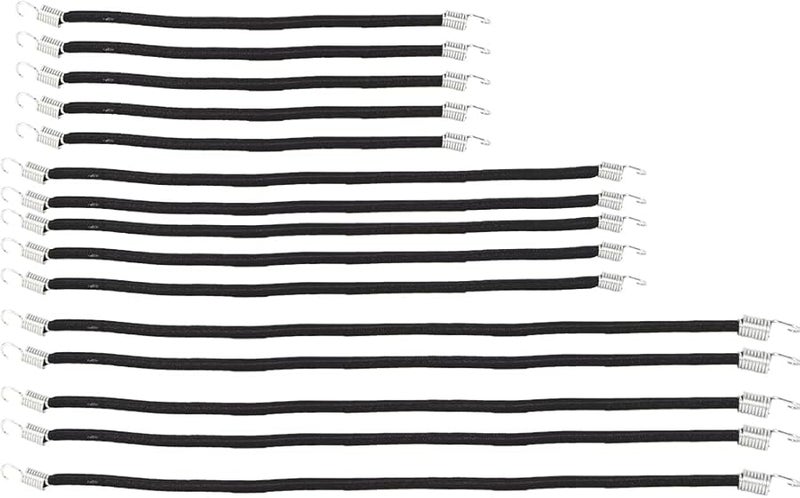 Black Rubber 15cm RC Car Roof Rack Bungee Cords With Safety Steel Forged Hooks - Image 1