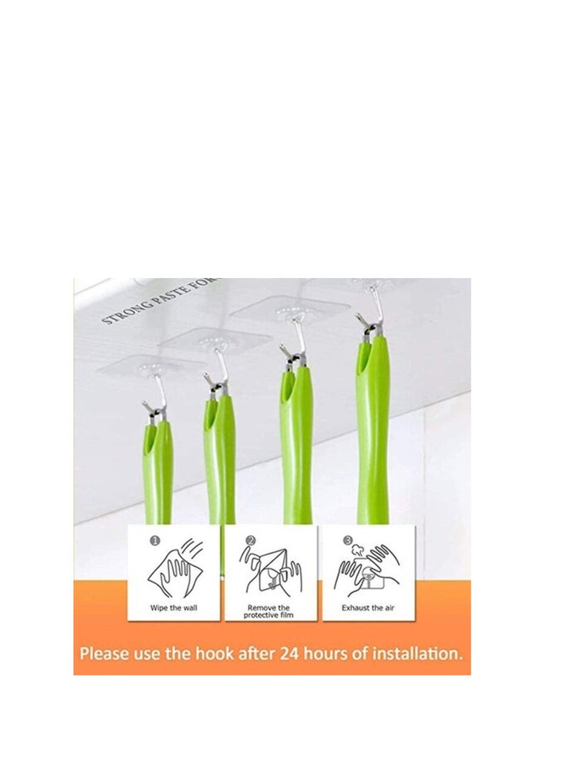 Brandless Wall Hooks 12 Pack 22Lb(Max) Transparent Reusable Seamless Hooks,Waterproof And Oilproof,Bathroom Kitchen Heavy Duty Self Adhesive Hooks - Image 2