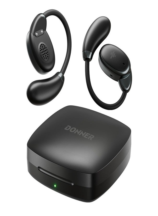 Donner Open-Ear Headphones, Wireless Earbuds, Bluetooth 5.3, Ultra-Comfort, Ergonomic Ear Hooks, Clear Calls, 15mm Drivers, IPX4, 40H Playtime, Dobuds Open, Black - Image 1