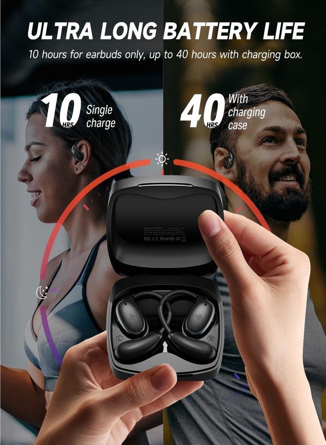Donner Open-Ear Headphones, Wireless Earbuds, Bluetooth 5.3, Ultra-Comfort, Ergonomic Ear Hooks, Clear Calls, 15mm Drivers, IPX4, 40H Playtime, Dobuds Open, Black - Image 5
