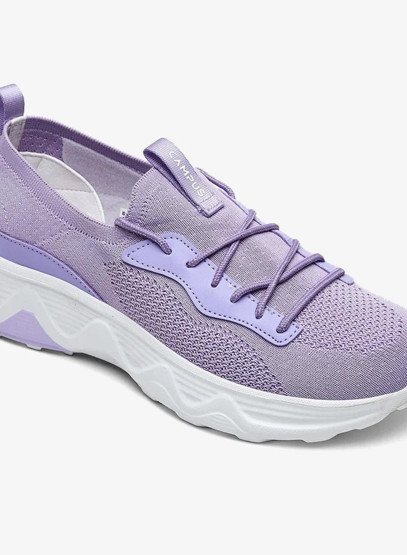 CAMPUS L.Prpl/Wht Women’s Low Top Sneakers – Sleek Lace Up Fit Shoes with Bold Patterned Sole for a Standout Look for Women | Best Price UAE