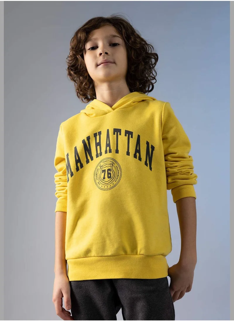 ديفاكتو Boy Hooded Long Sleeve Knitted Sweatshirt